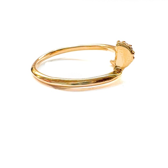 14K Yellow Gold Nail Ring - Picture 3 of 8